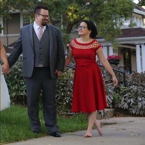 Retro Red Bridesmaid Dress